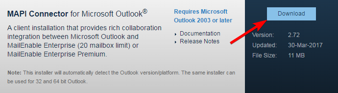 Mapi Connector ActiveSync till Outlook